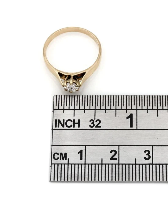 0.09ctw Diamond Cluster Ring in 18K Yellow Gold - Image 3