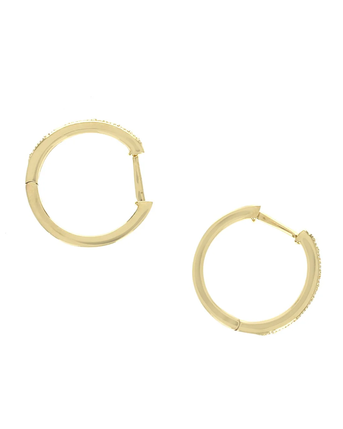 0.15ctw Diamond Hoop Earrings in 18K Yellow Gold - Image 2