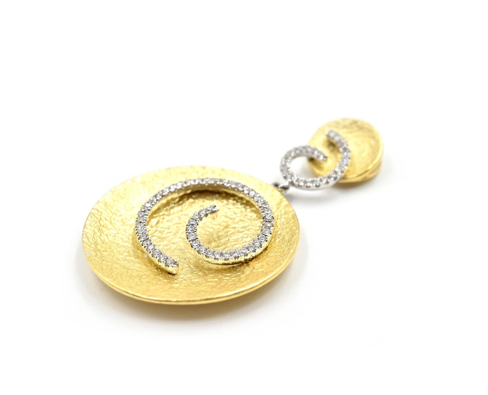 0.22 Carats Diamond 18k White & Yellow Gold Pendant - Image 2