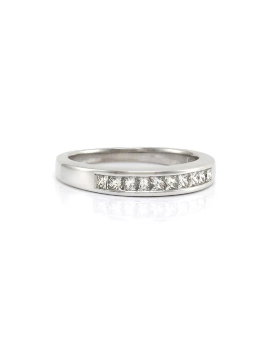 0.30ctw Princess Cut Diamond Ring/ Band in 14K White Gold SZ 5.25 - Image 2