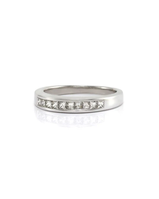 0.30ctw Princess Cut Diamond Ring/ Band in 14K White Gold SZ 5.25 - Image 3