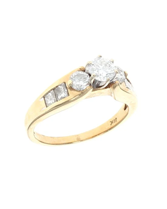 0.34ct I1, H Round Brilliant Diamond Engagement Ring in 18K Yellow Gold