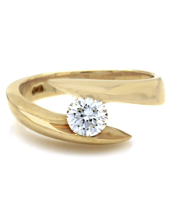 0.48ct Round Diamond Engagement Ring in 14K Yellow Gold - Image 2