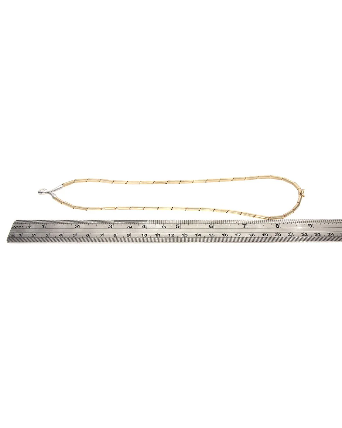 0.50ct Diamond Solitaire Station Rectangular Link Necklace - Image 3
