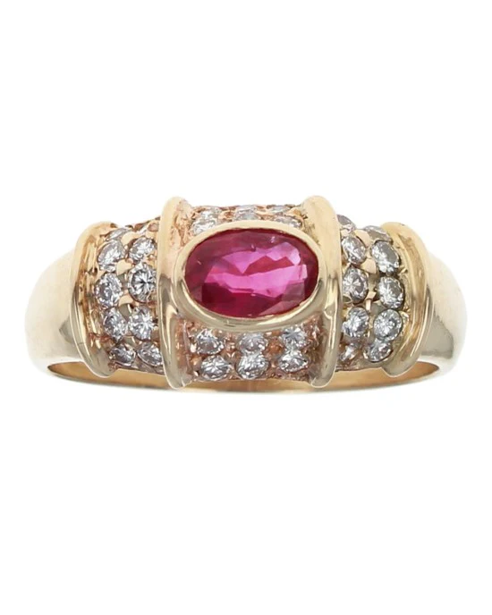 0.50ct Oval Ruby and Diamond Ring - Image 2