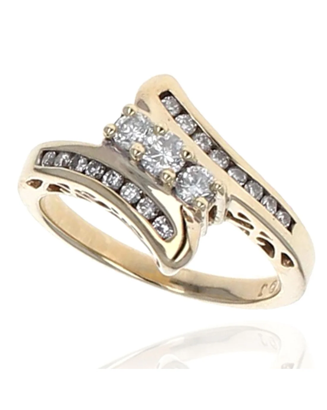 0.56ctw Diamond Bypass Ring in 14K Yellow Gold