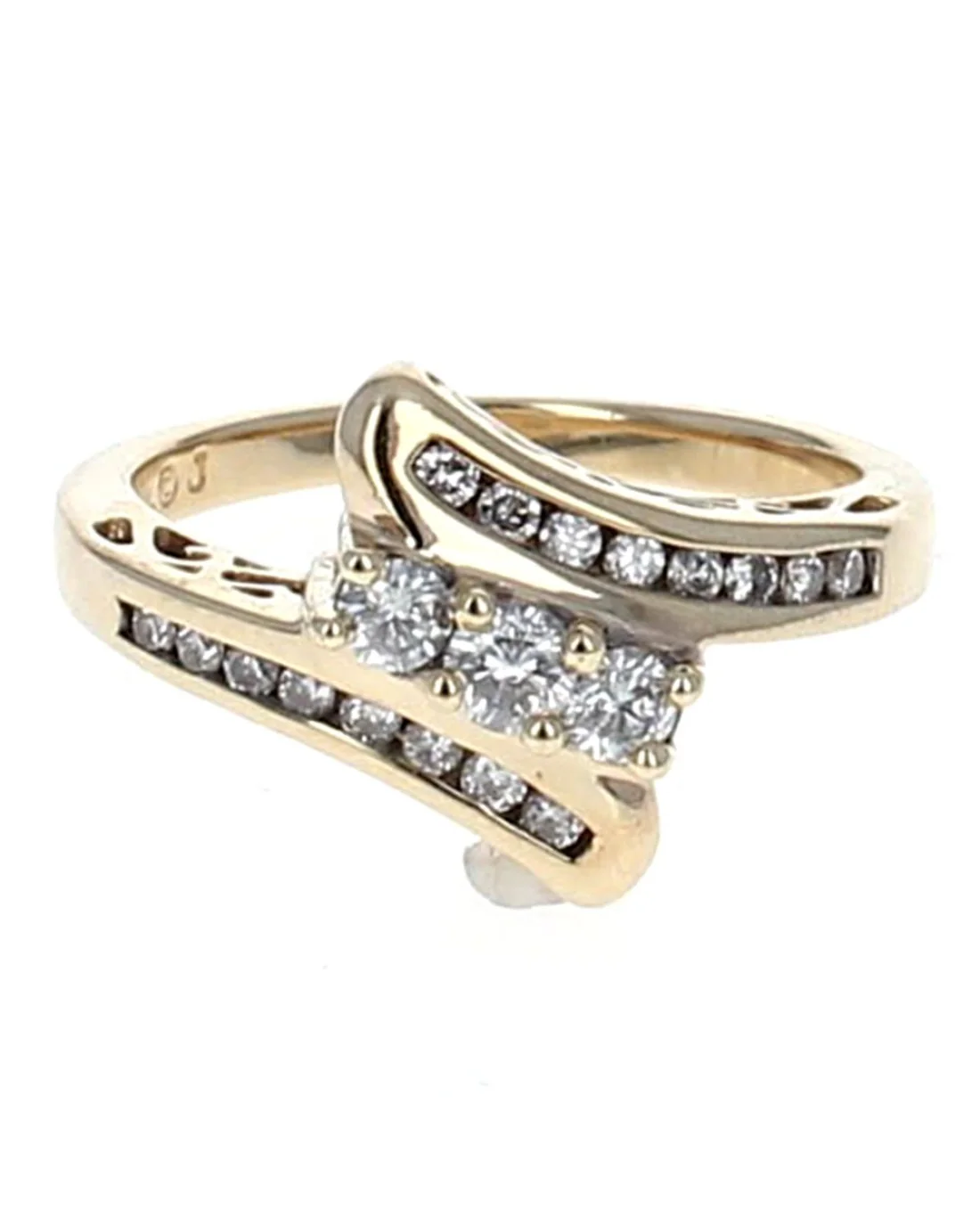 0.56ctw Diamond Bypass Ring in 14K Yellow Gold - Image 2