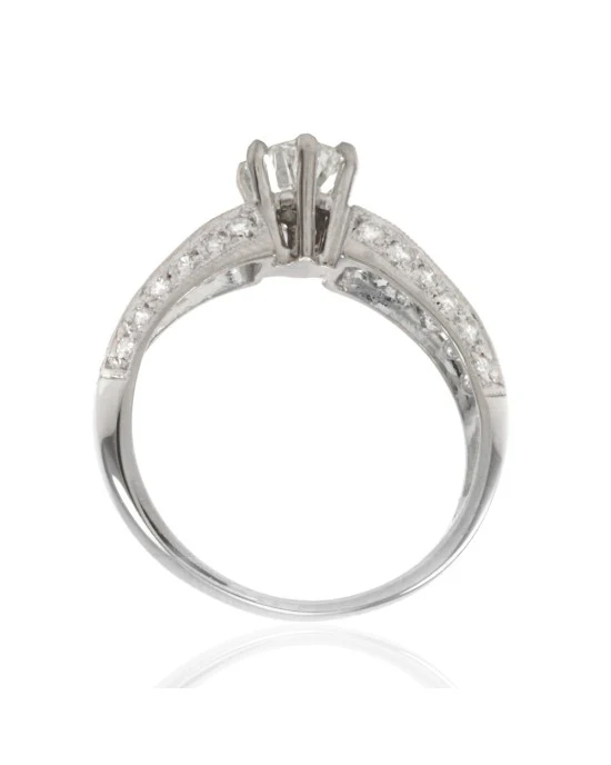 0.60ct SI2, E Round Brilliant Cut Diamond Engagement Ring in Platinum - Image 3