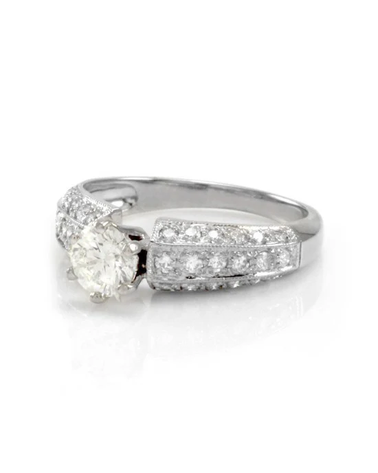0.60ct SI2, E Round Brilliant Cut Diamond Engagement Ring in Platinum - Image 4