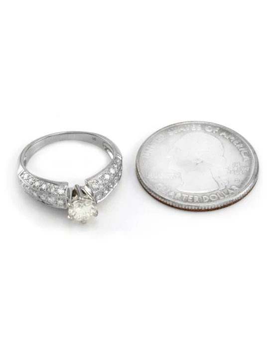 0.60ct SI2, E Round Brilliant Cut Diamond Engagement Ring in Platinum - Image 5