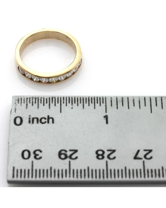 0.73ctw Channel Set Diamond Ring/ Band in 14K Yellow Gold Size 6 - Image 3
