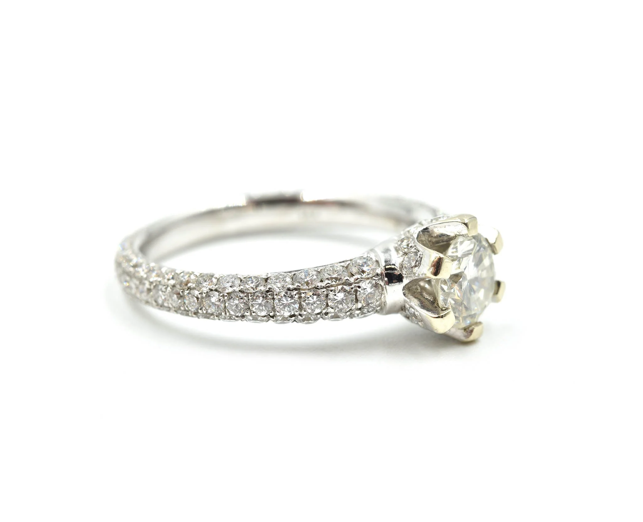 0.75 Carat Round Brilliant Cut Diamond 14k White Gold Engagement Ring - Image 2