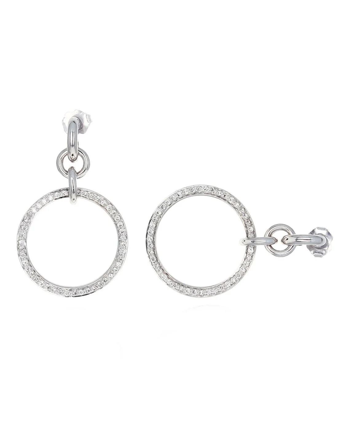 0.96ctw Diamond Drop Earrings in 18K White Gold - Image 2