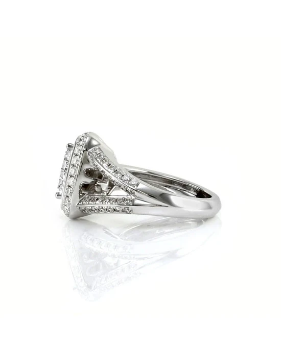 1.07ct VS2, E GIA Certified Trilliant Diamond Engagement Ring in 18K White Gold - Image 3