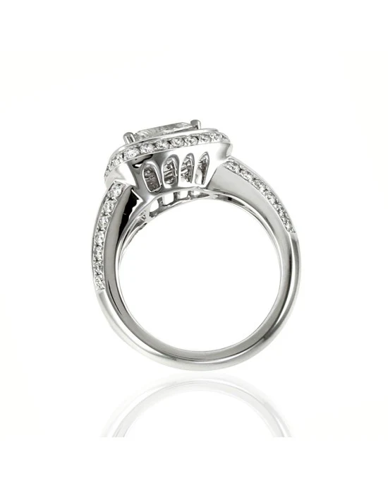 1.07ct VS2, E GIA Certified Trilliant Diamond Engagement Ring in 18K White Gold - Image 4
