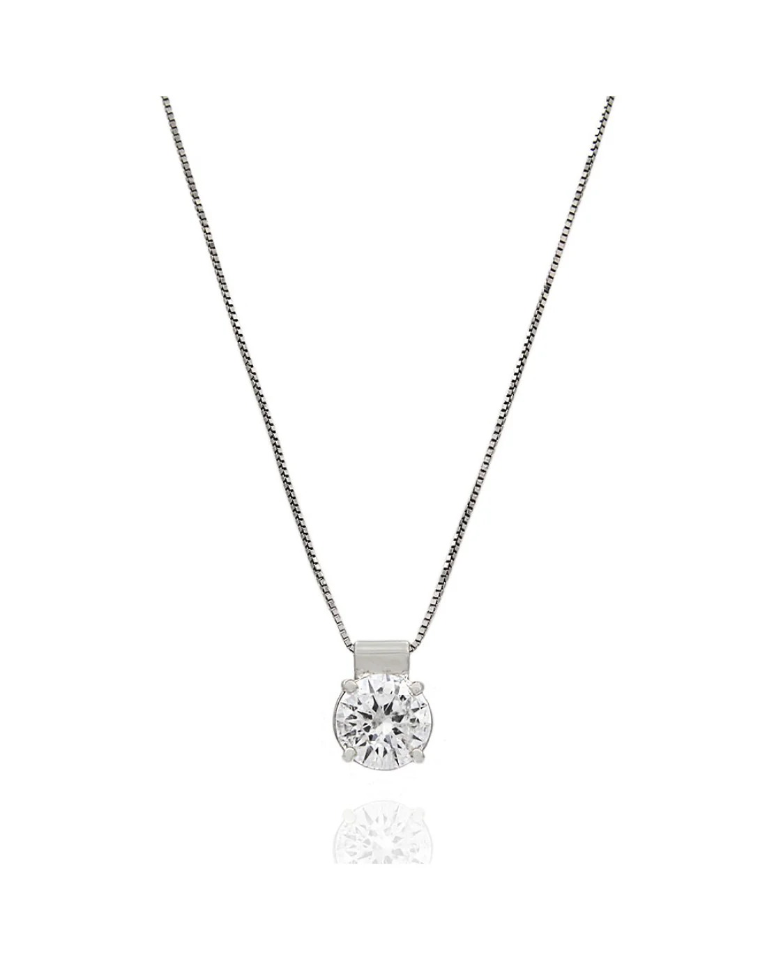 1.12ct Diamond Solitaire Drop Necklace 14KW