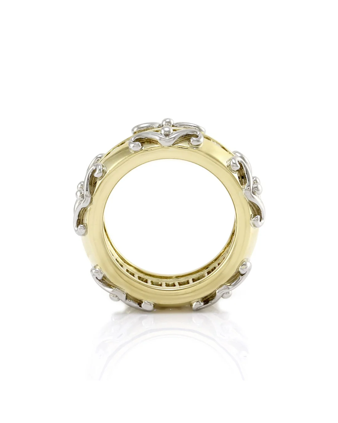 1.13ctw Diamond Eternity Band/ Ring in Platinum & 18K Yellow Gold SZ 5 - Image 3