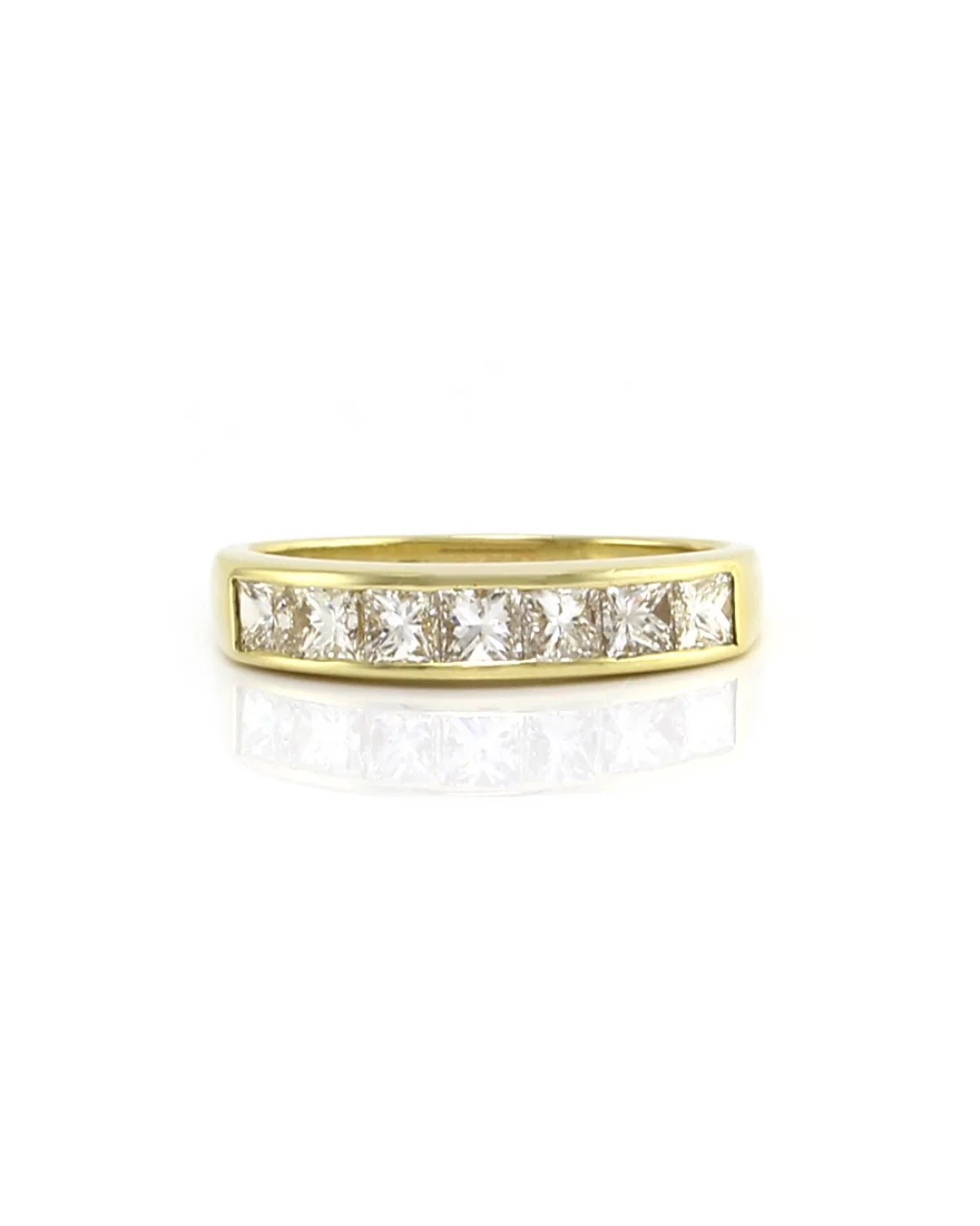 1.19ctw Princess Cut Diamond Ring/ Band in 18K Yellow Gold SZ 7.5 - Image 2