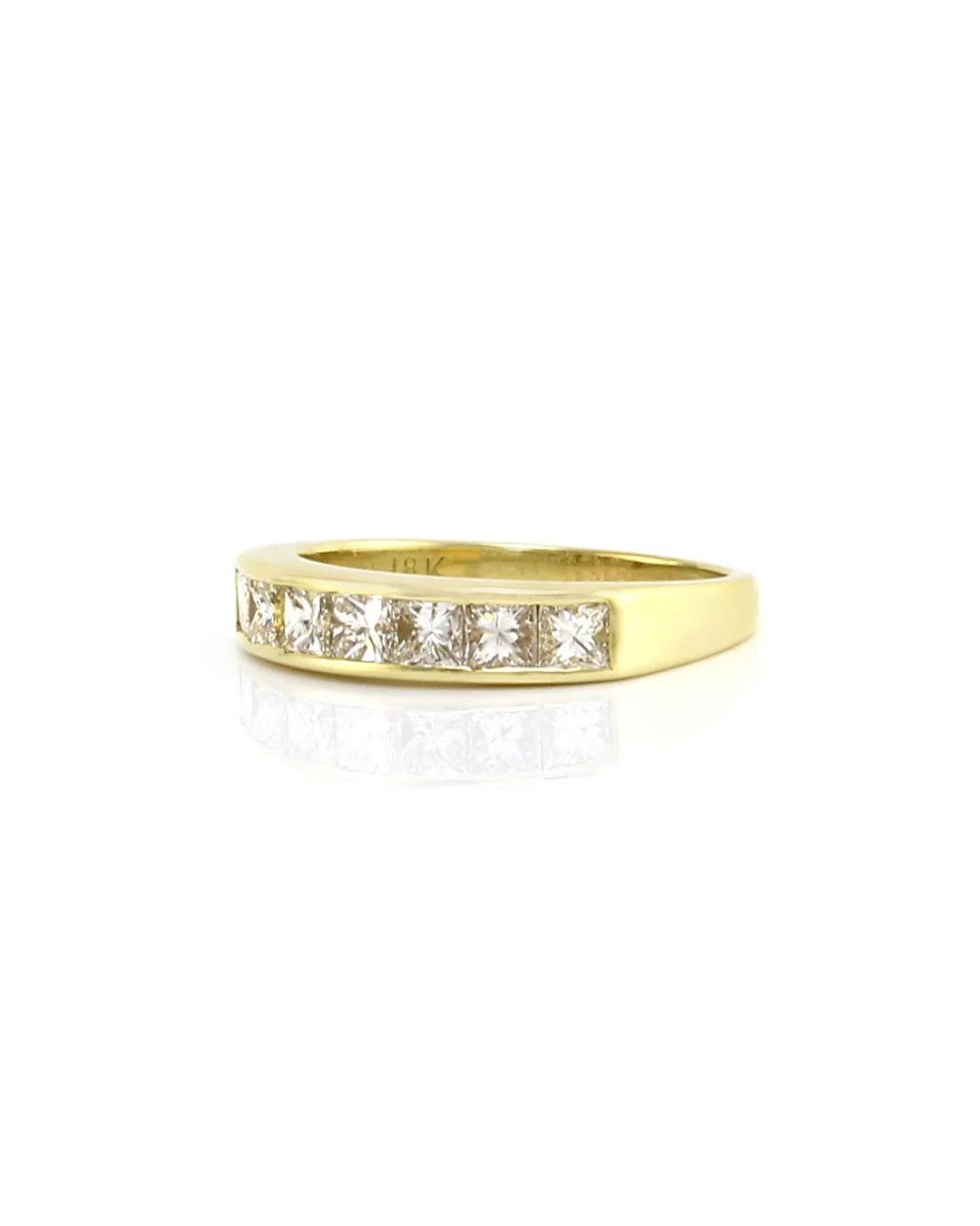 1.19ctw Princess Cut Diamond Ring/ Band in 18K Yellow Gold SZ 7.5 - Image 3