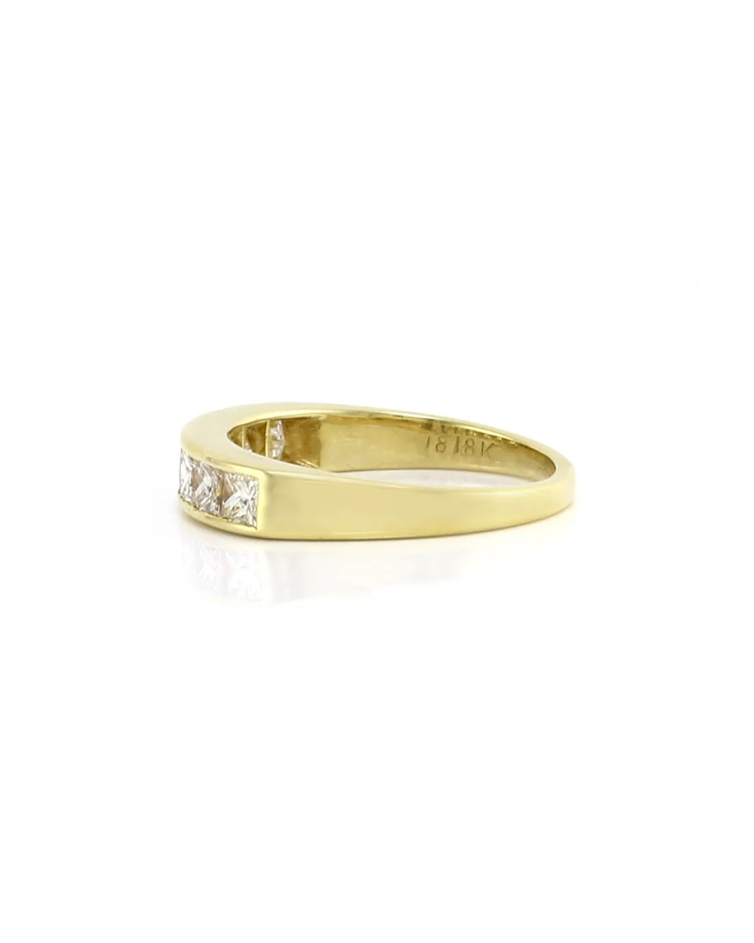 1.19ctw Princess Cut Diamond Ring/ Band in 18K Yellow Gold SZ 7.5 - Image 4