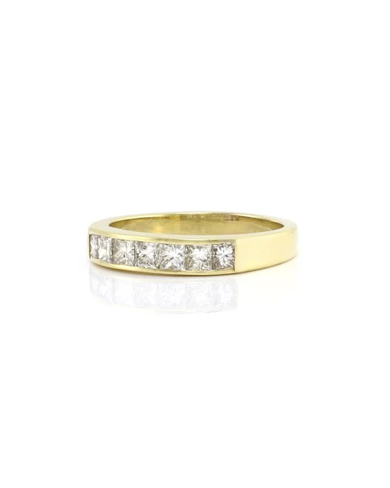 1.19ctw Princess Cut Diamond Ring/ Band in 18K Yellow Gold SZ 9.25 - Image 3