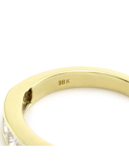 1.19ctw Princess Cut Diamond Ring/ Band in 18K Yellow Gold SZ 9.25 - Image 6