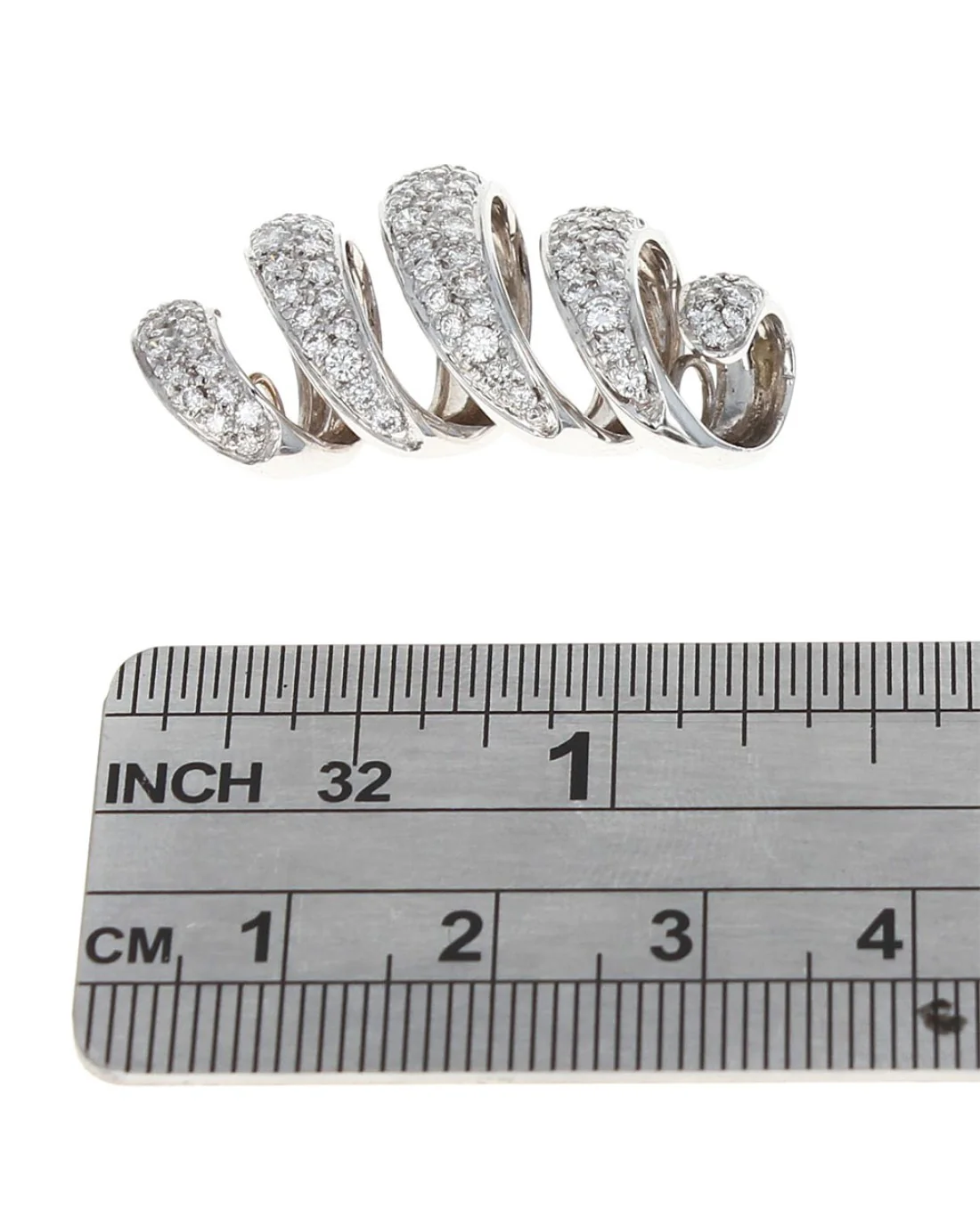 1.32ctw Diamond Ribbon Motif Slide Pendant in 18K White Gold - Image 3