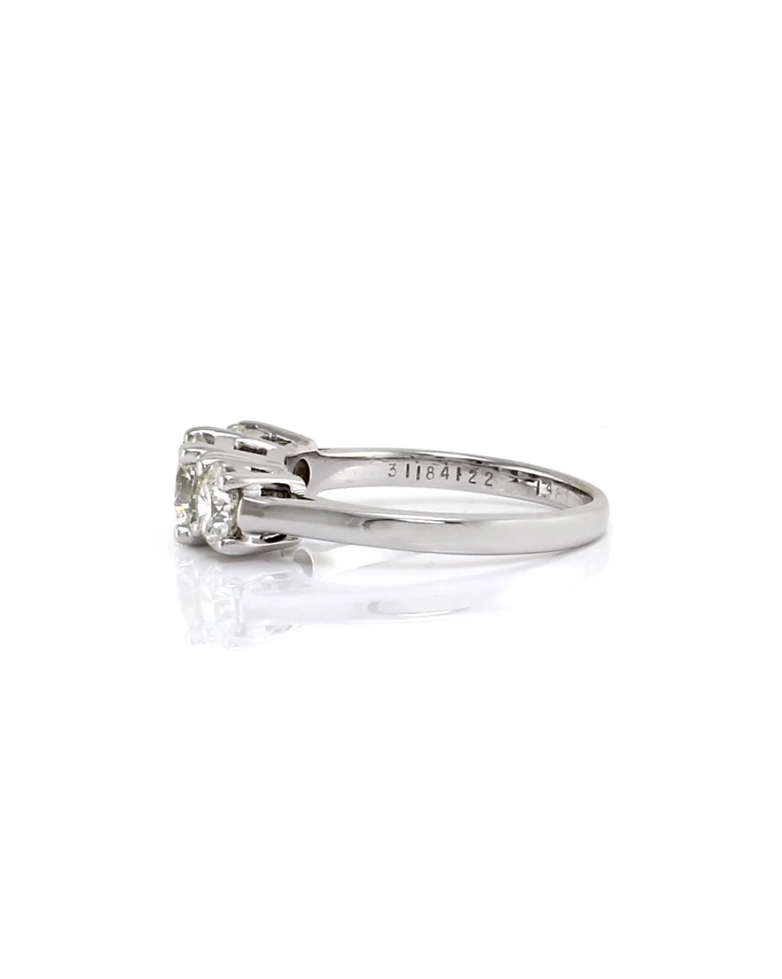 1.48ctw Three Stone Diamond Engagement Ring in 18K White Gold - Image 2
