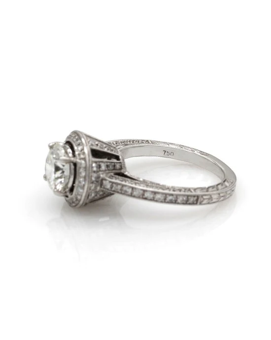 1.50ct SI3, I Round Brilliant Cut Diamond Engagement Ring in 18K White Gold - Image 3