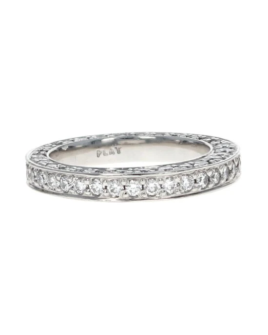 1.61ctw Pave Diamond Band/ Ring in Platinum SZ 5.75 - Image 2