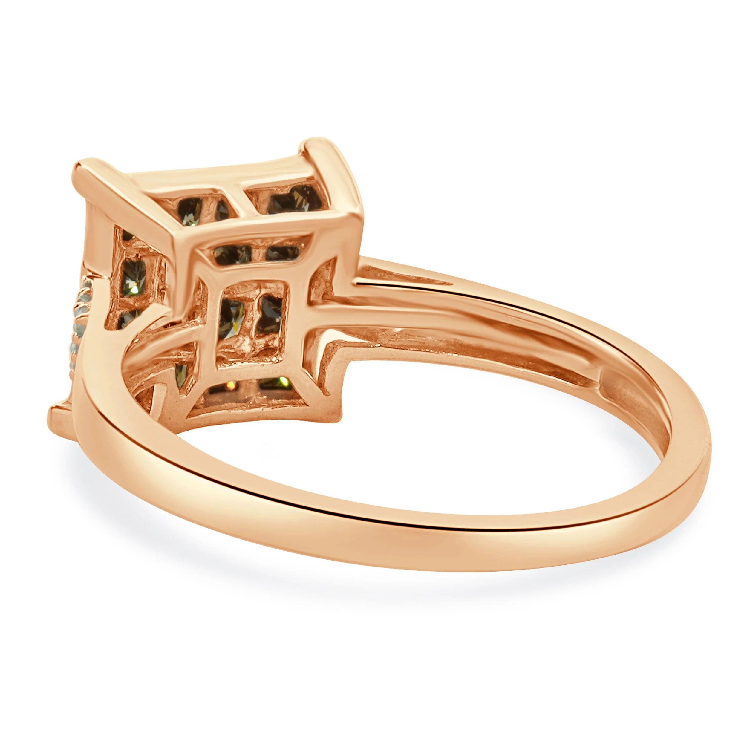 10 Karat Rose Gold Champagne Diamond Cluster Ring - Image 4