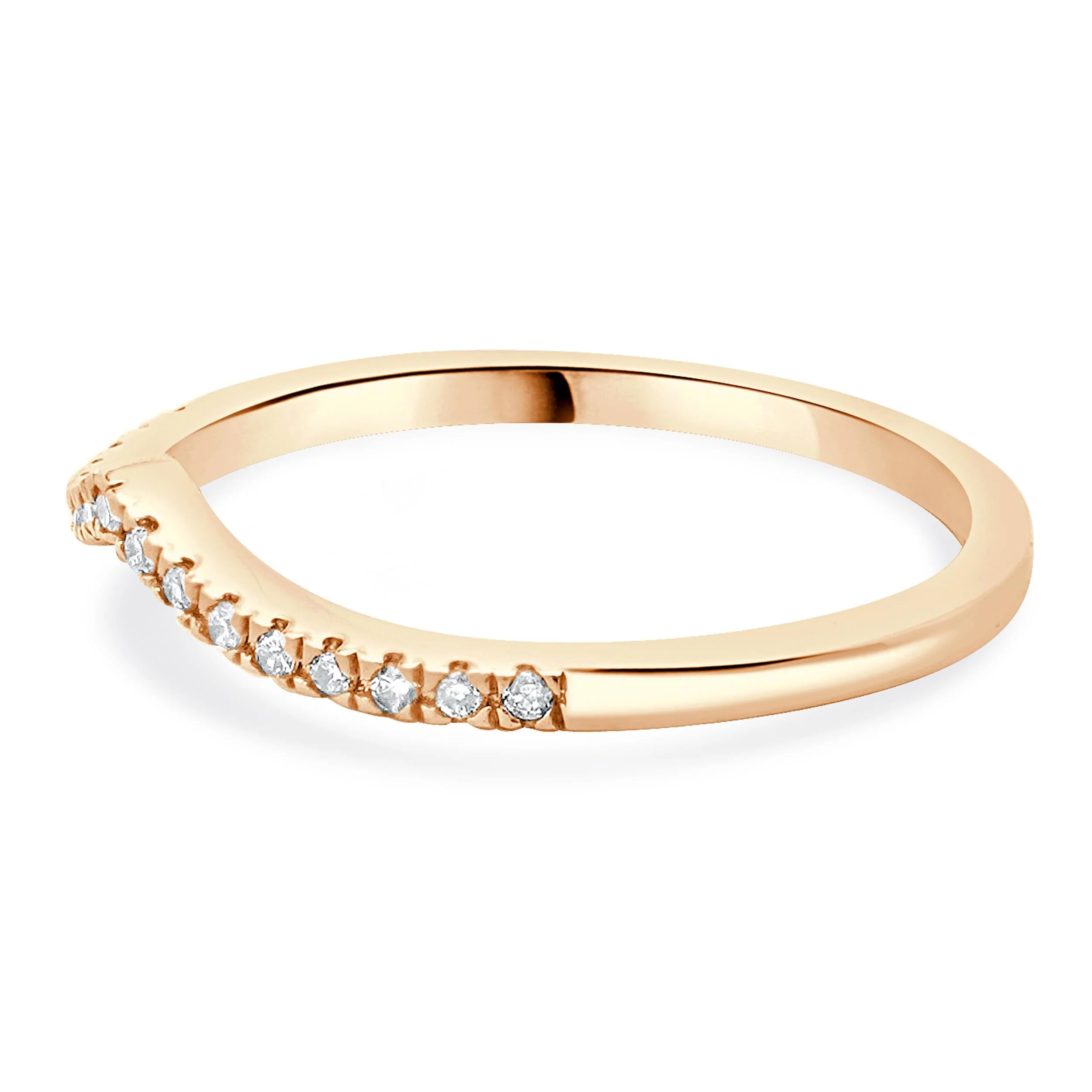 10 Karat Rose Gold Diamond Contour Band - Image 2