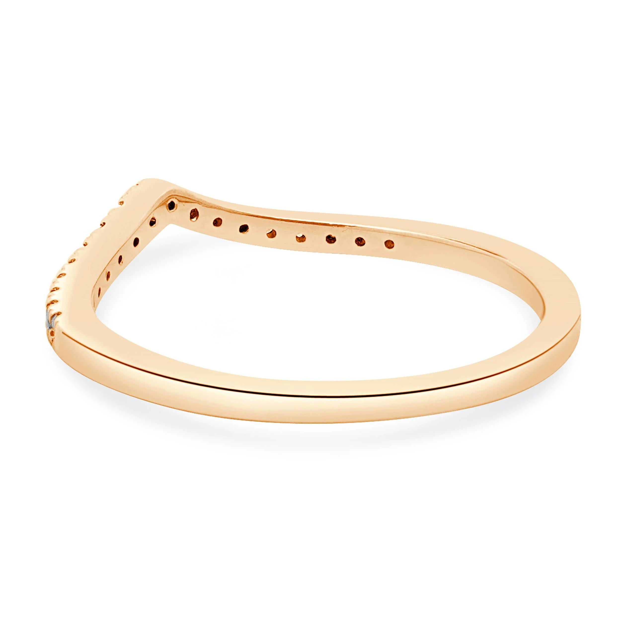 10 Karat Rose Gold Diamond Contour Band - Image 3