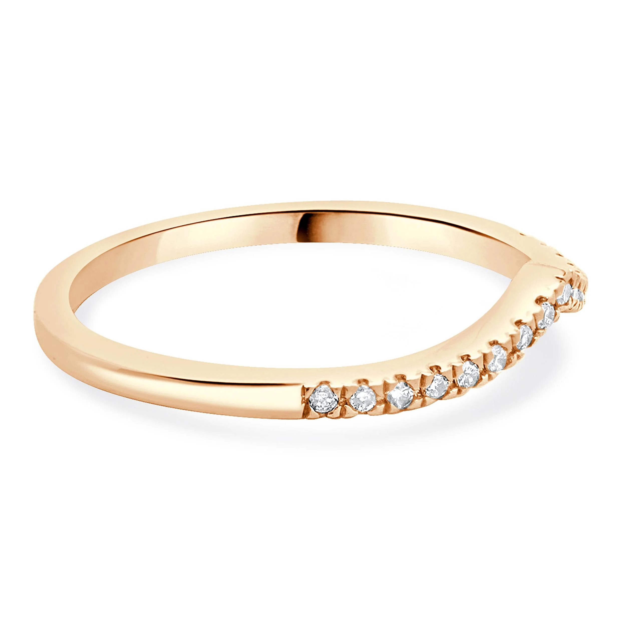 10 Karat Rose Gold Diamond Contour Band - Image 4