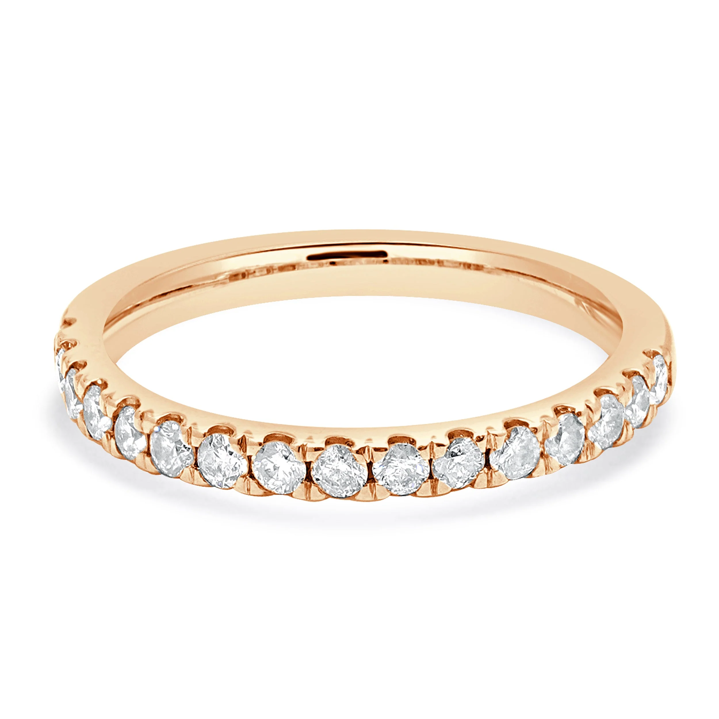 10 Karat Rose Gold Diamond Wedding Band