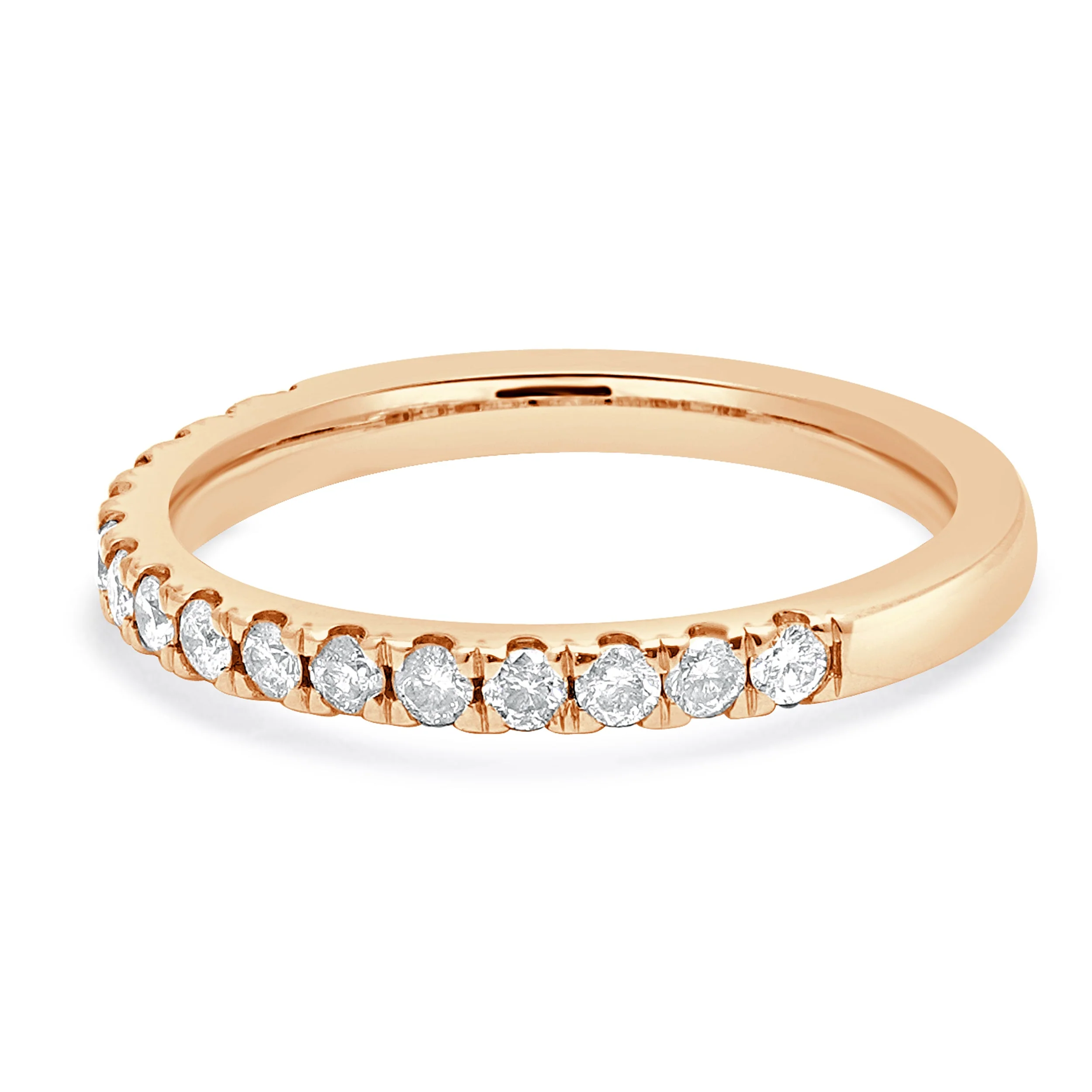 10 Karat Rose Gold Diamond Wedding Band - Image 2