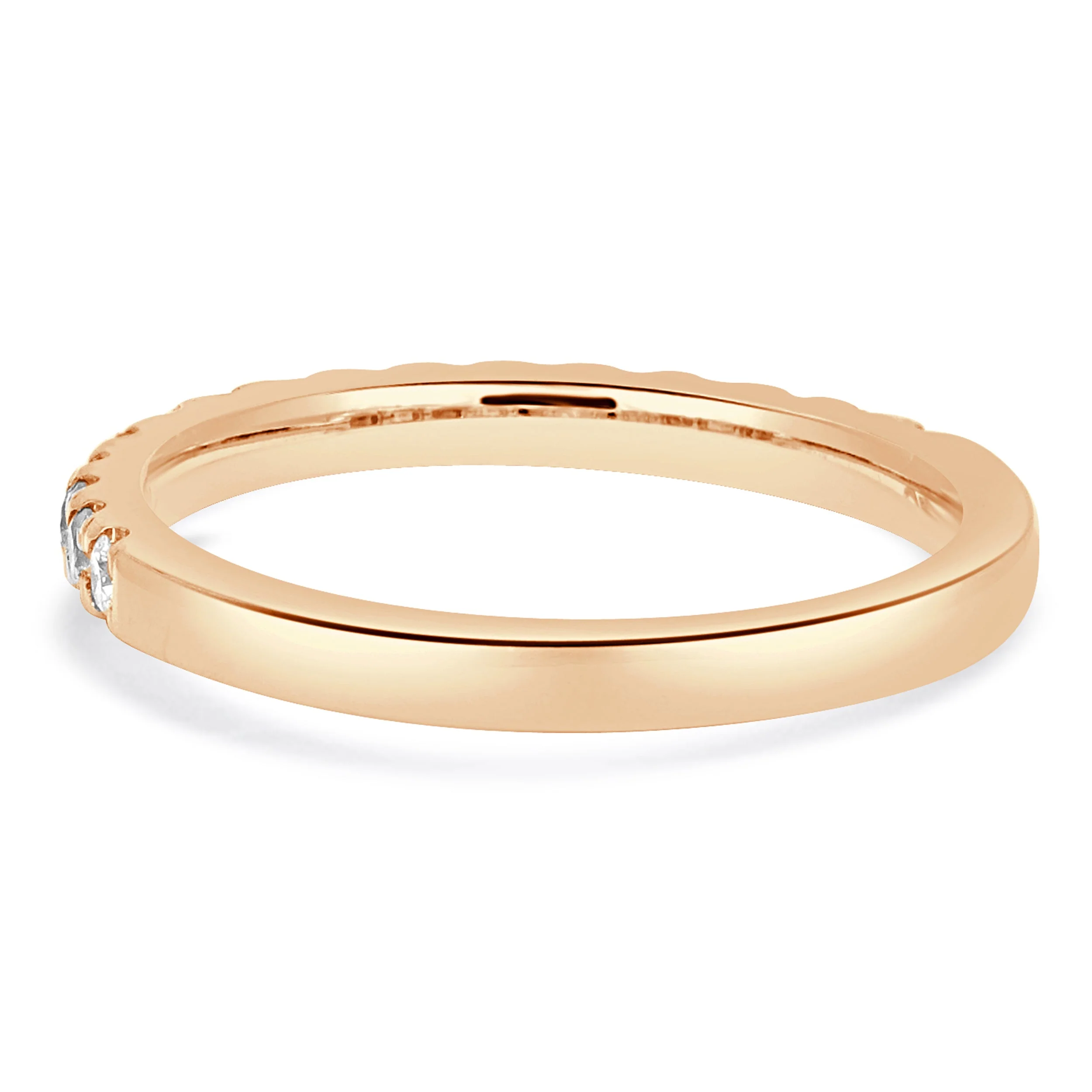 10 Karat Rose Gold Diamond Wedding Band - Image 3