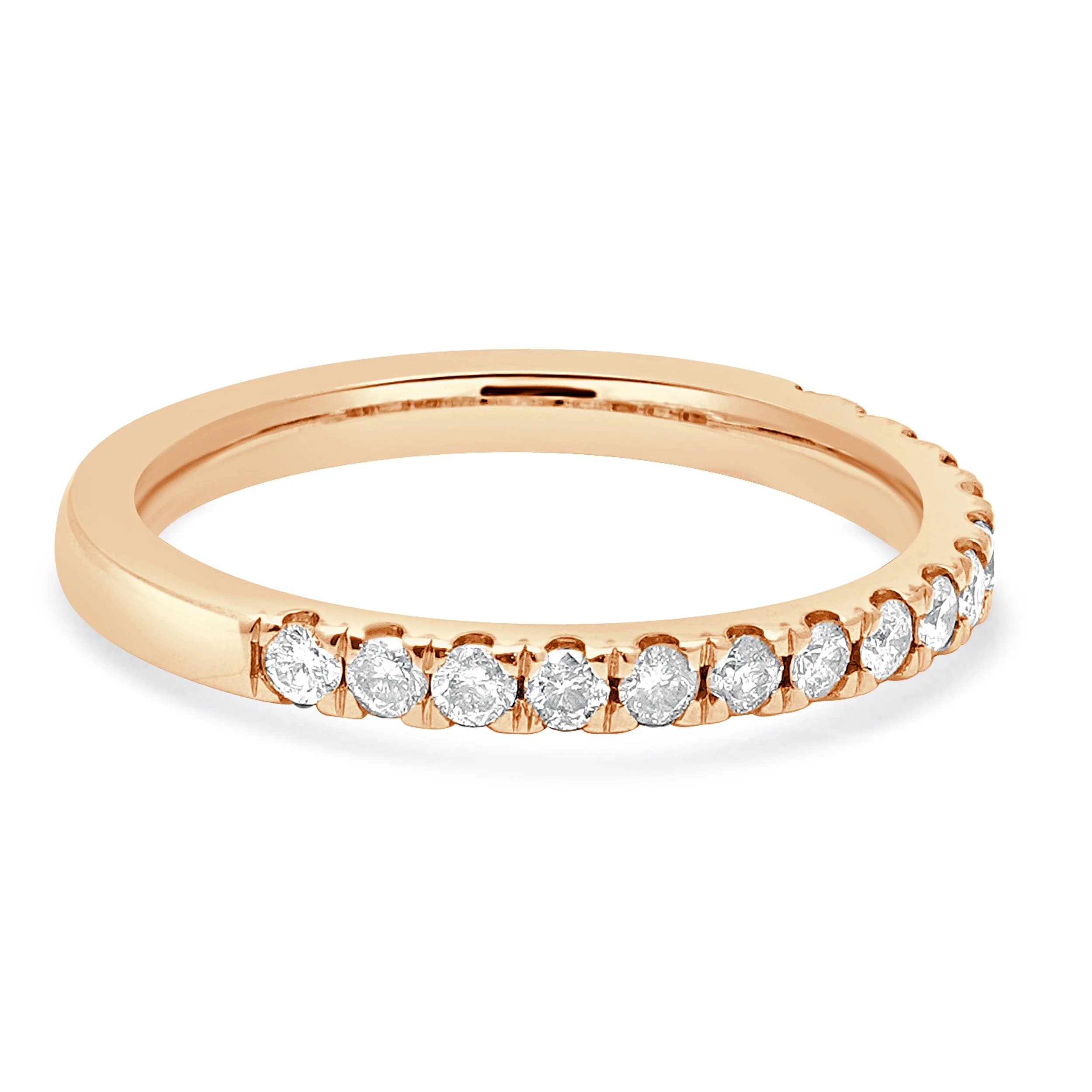 10 Karat Rose Gold Diamond Wedding Band - Image 4