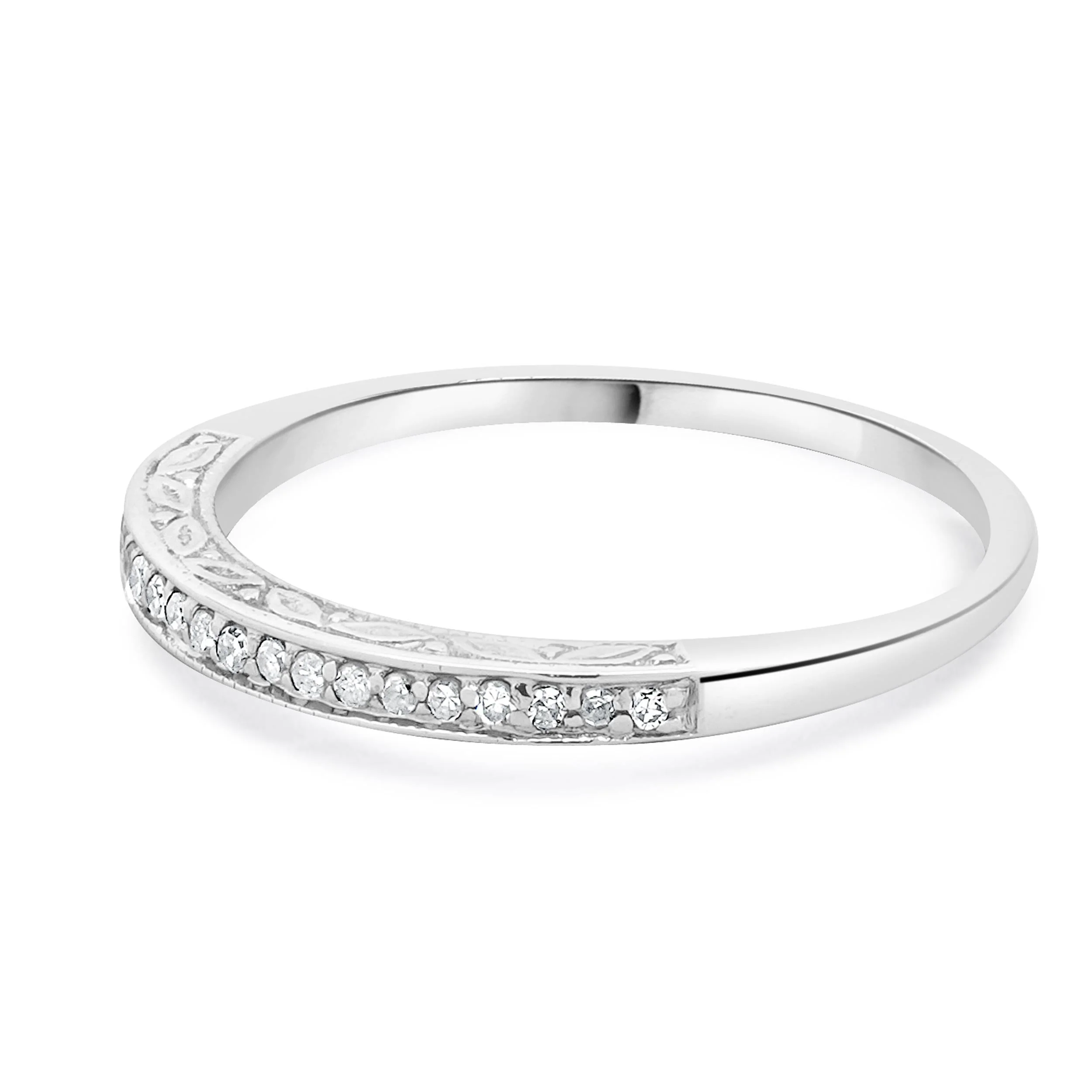 10 Karat White Gold Diamond Band - Image 2