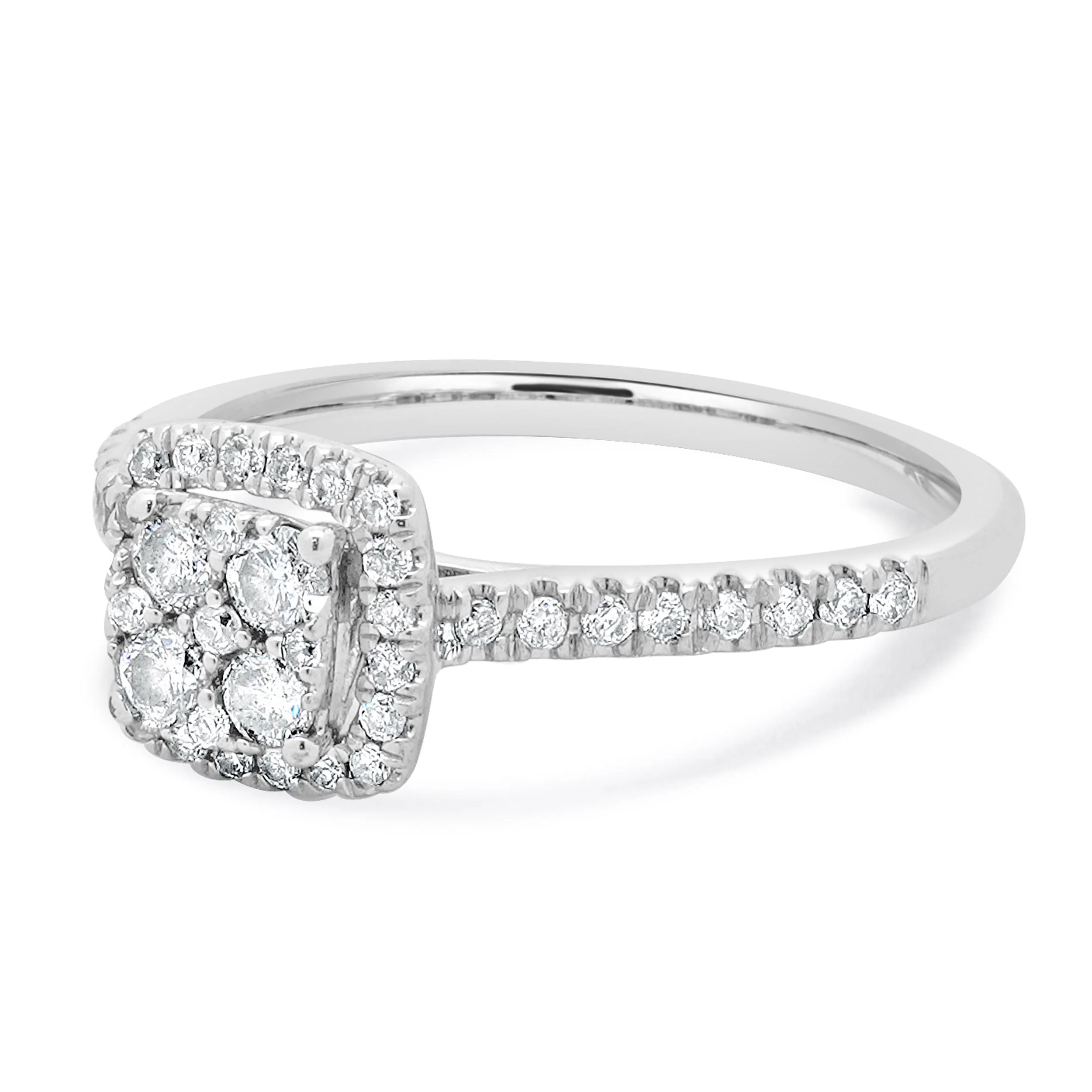 10 Karat White Gold Diamond Cluster Ring - Image 2