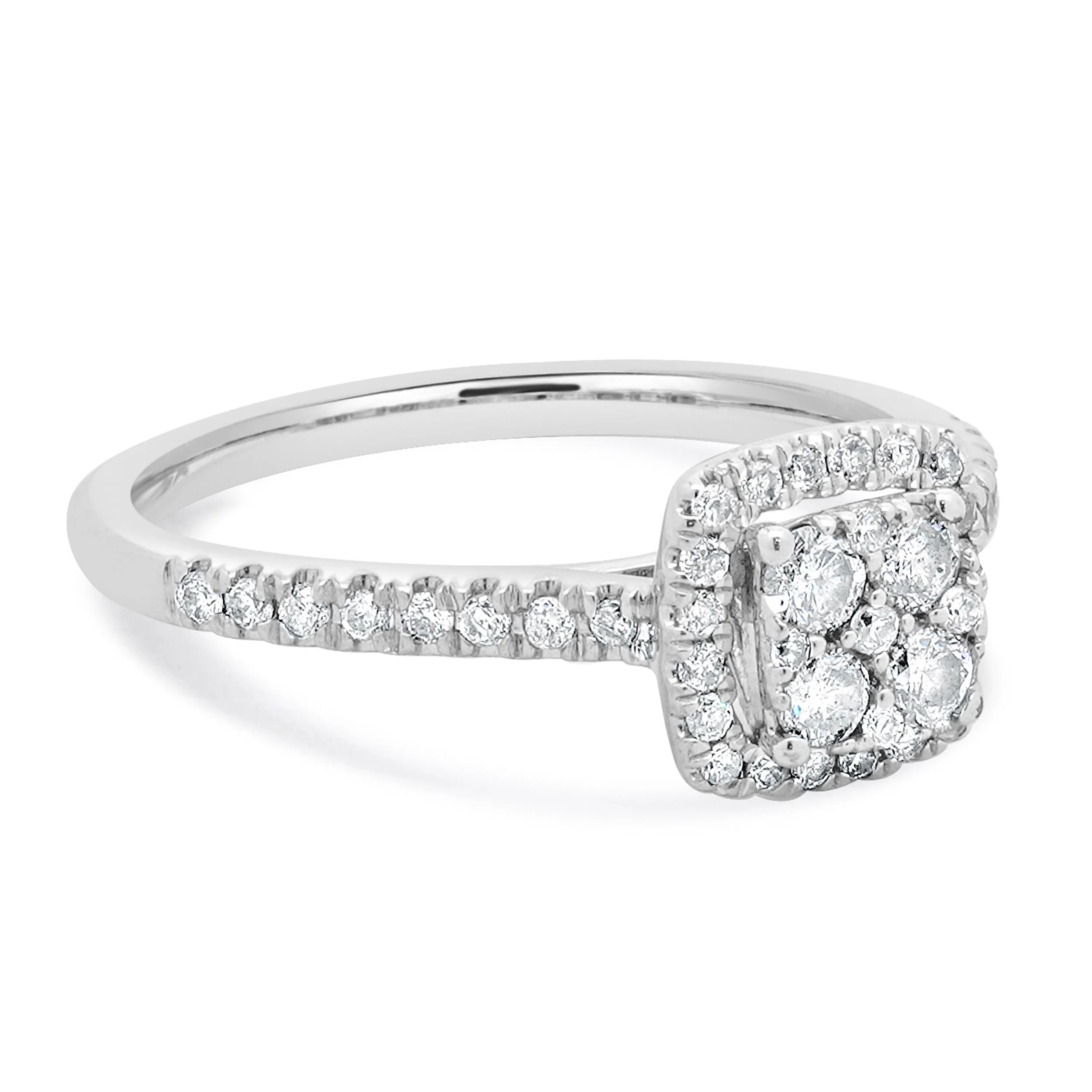 10 Karat White Gold Diamond Cluster Ring - Image 3