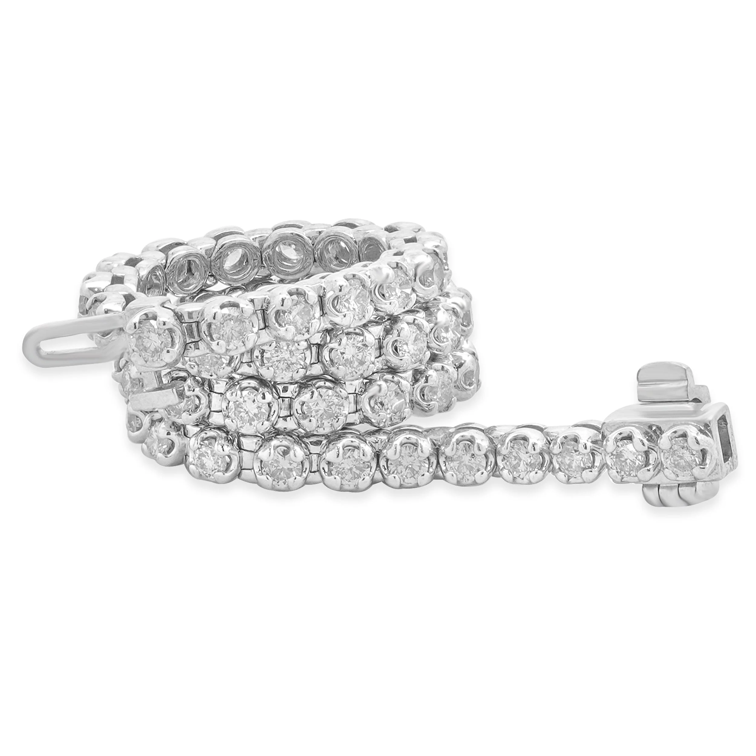 10 Karat White Gold Diamond Tennis Bracelet - Image 2