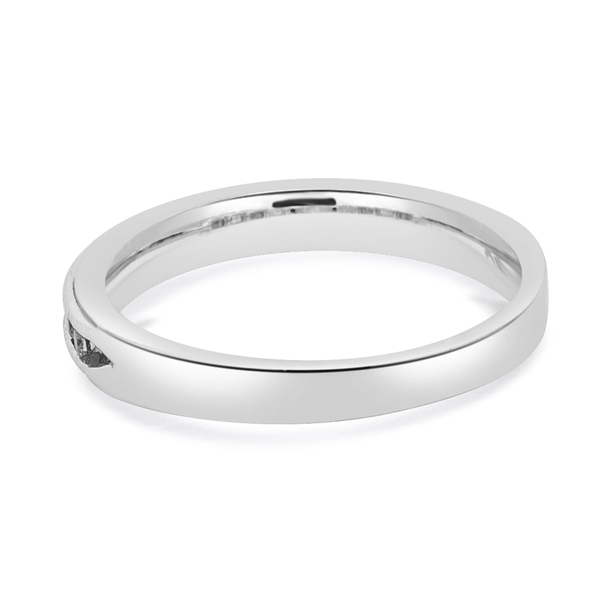 10 Karat White Gold Pink Sapphire Milgrain Band - Image 3