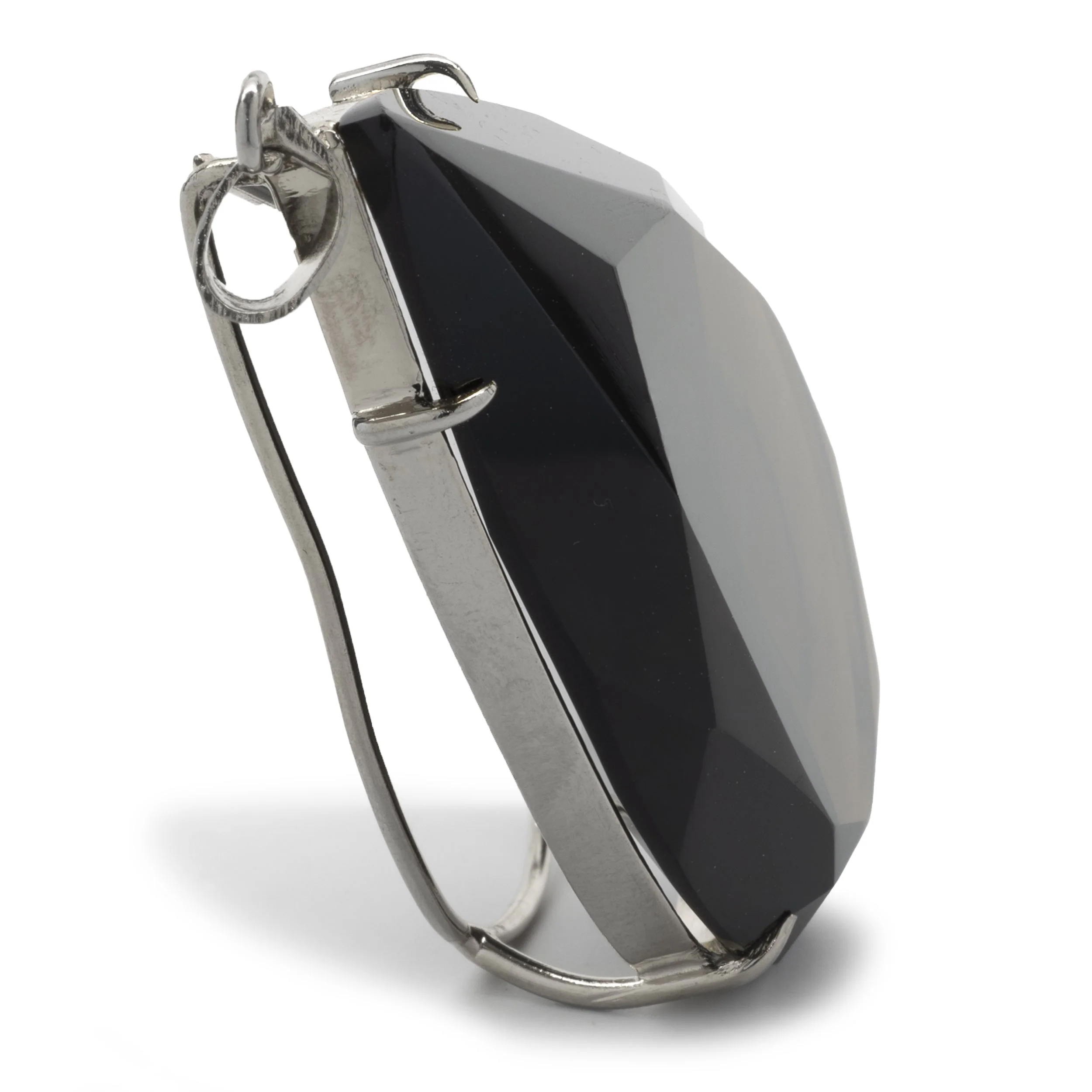 10 Karat White Gold Smoky Topaz Pendant - Image 2