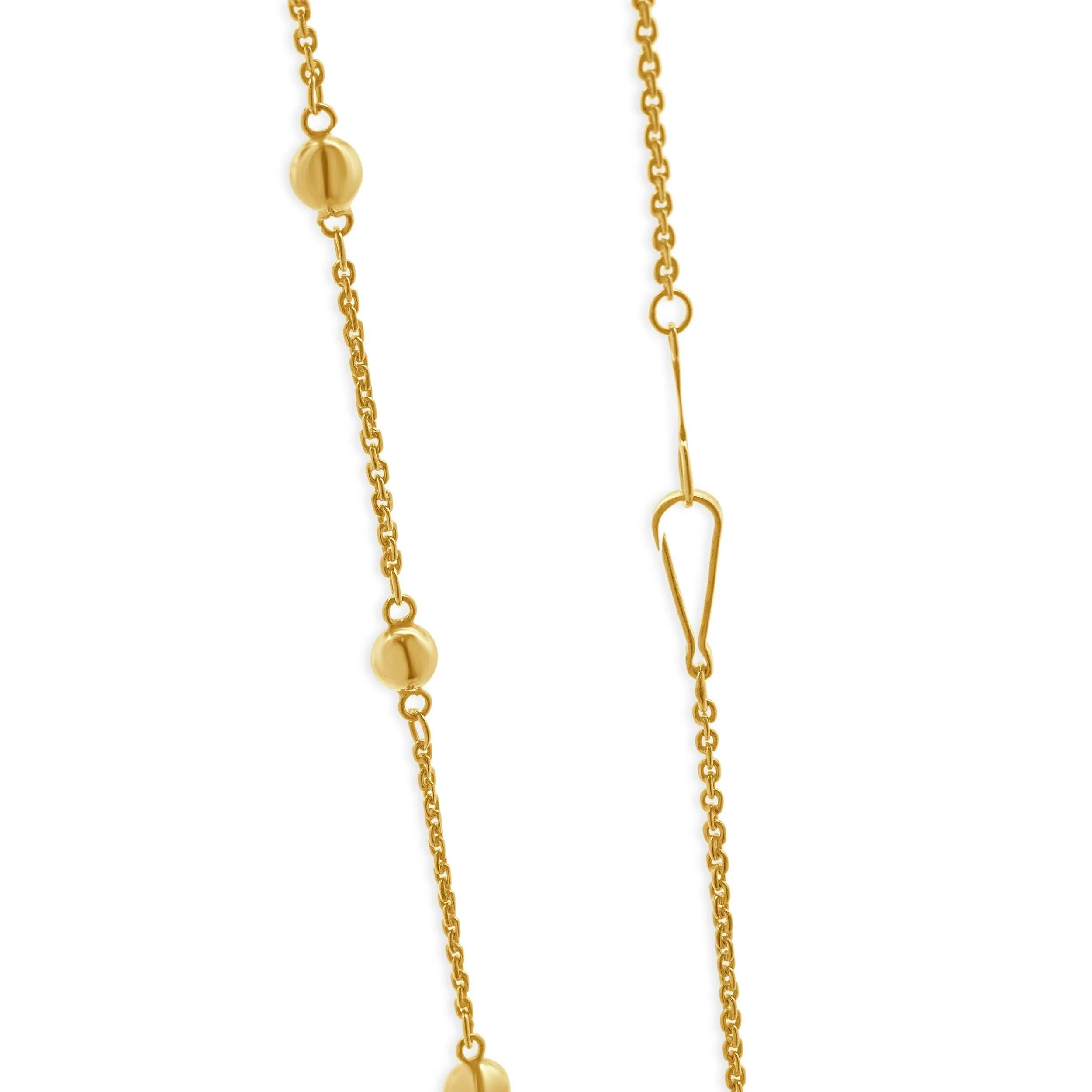 10 Karat Yellow Gold Ball Station Necklace - Image 2