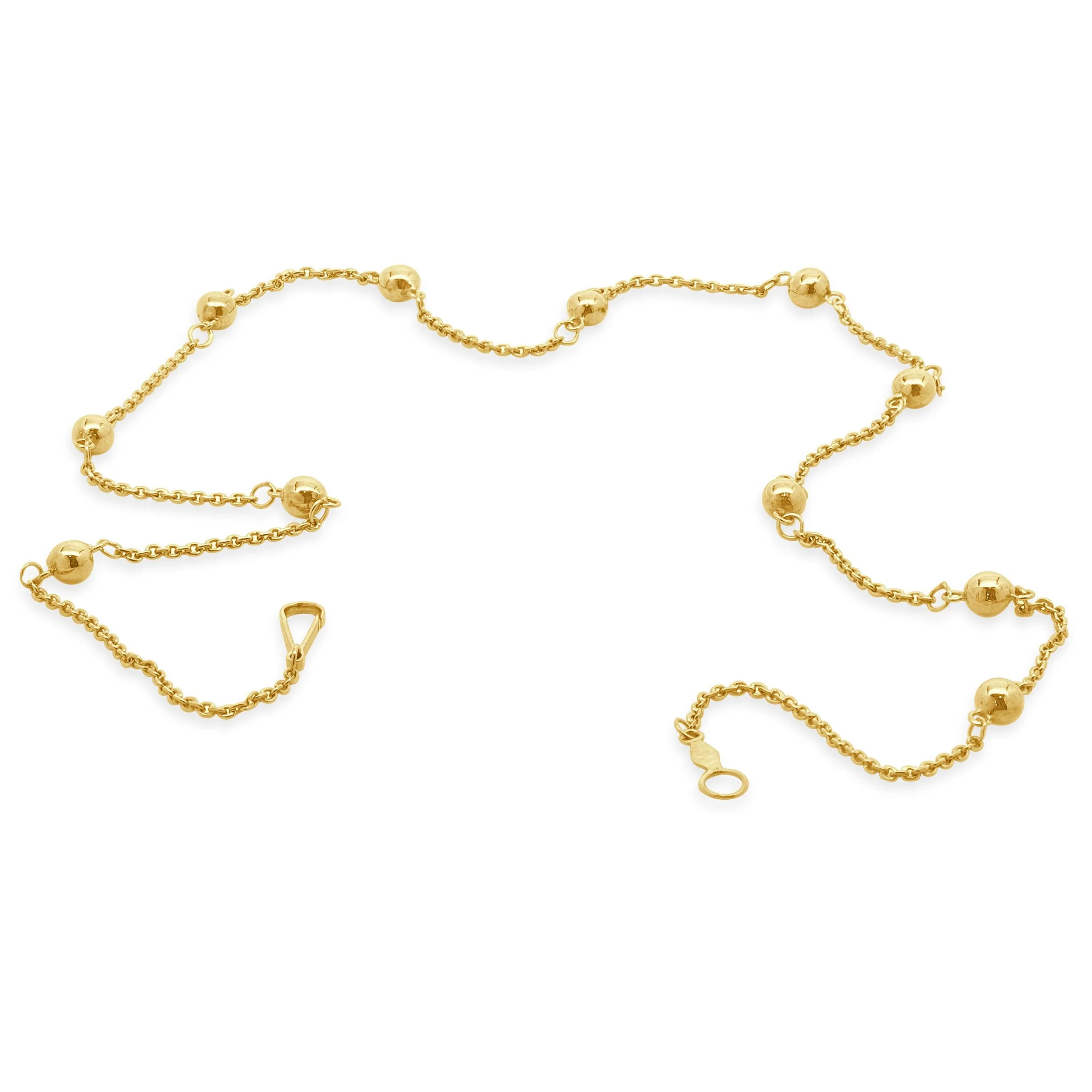 10 Karat Yellow Gold Ball Station Necklace - Image 4