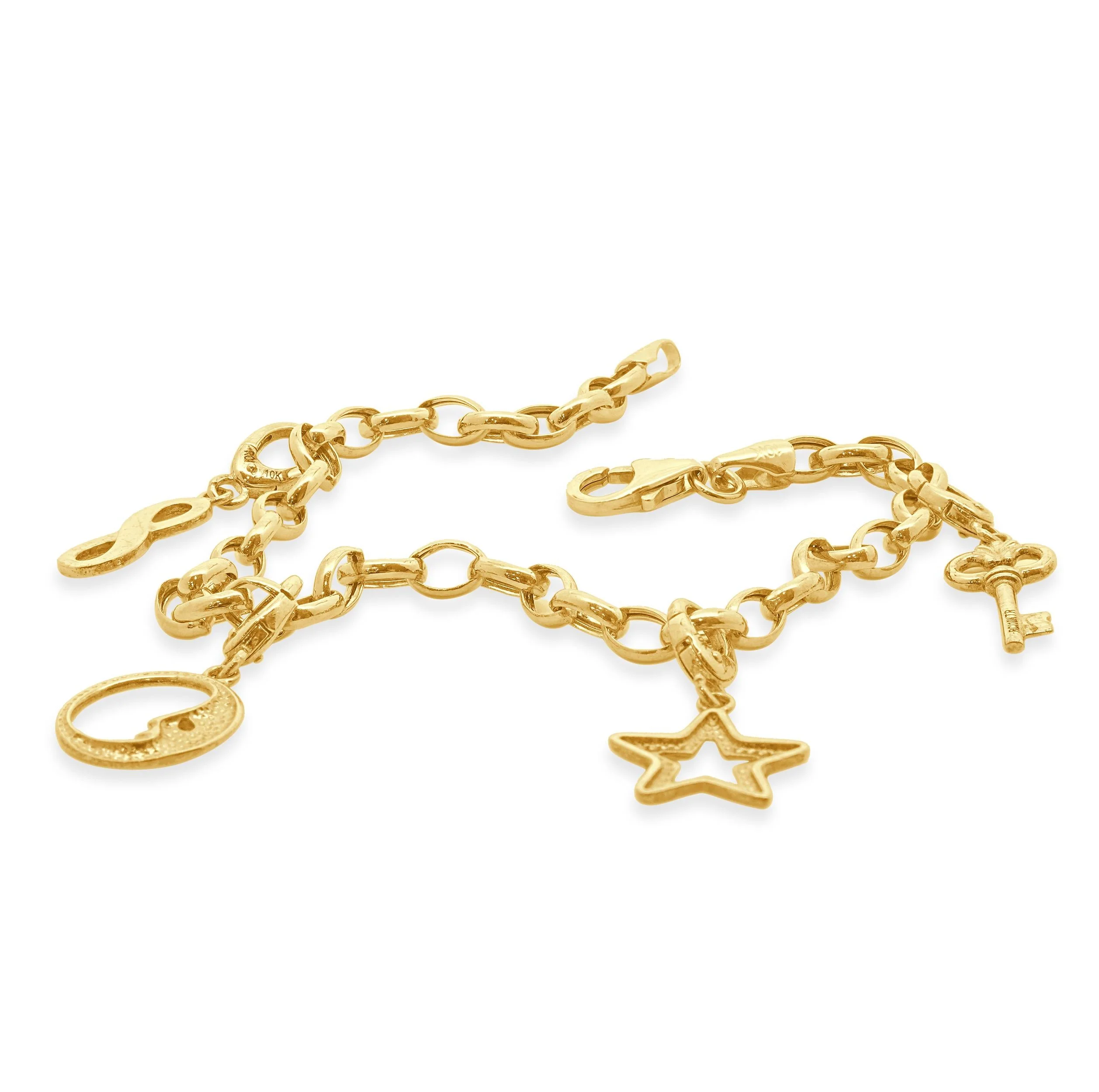 10 Karat Yellow Gold Charm Bracelet - Image 3