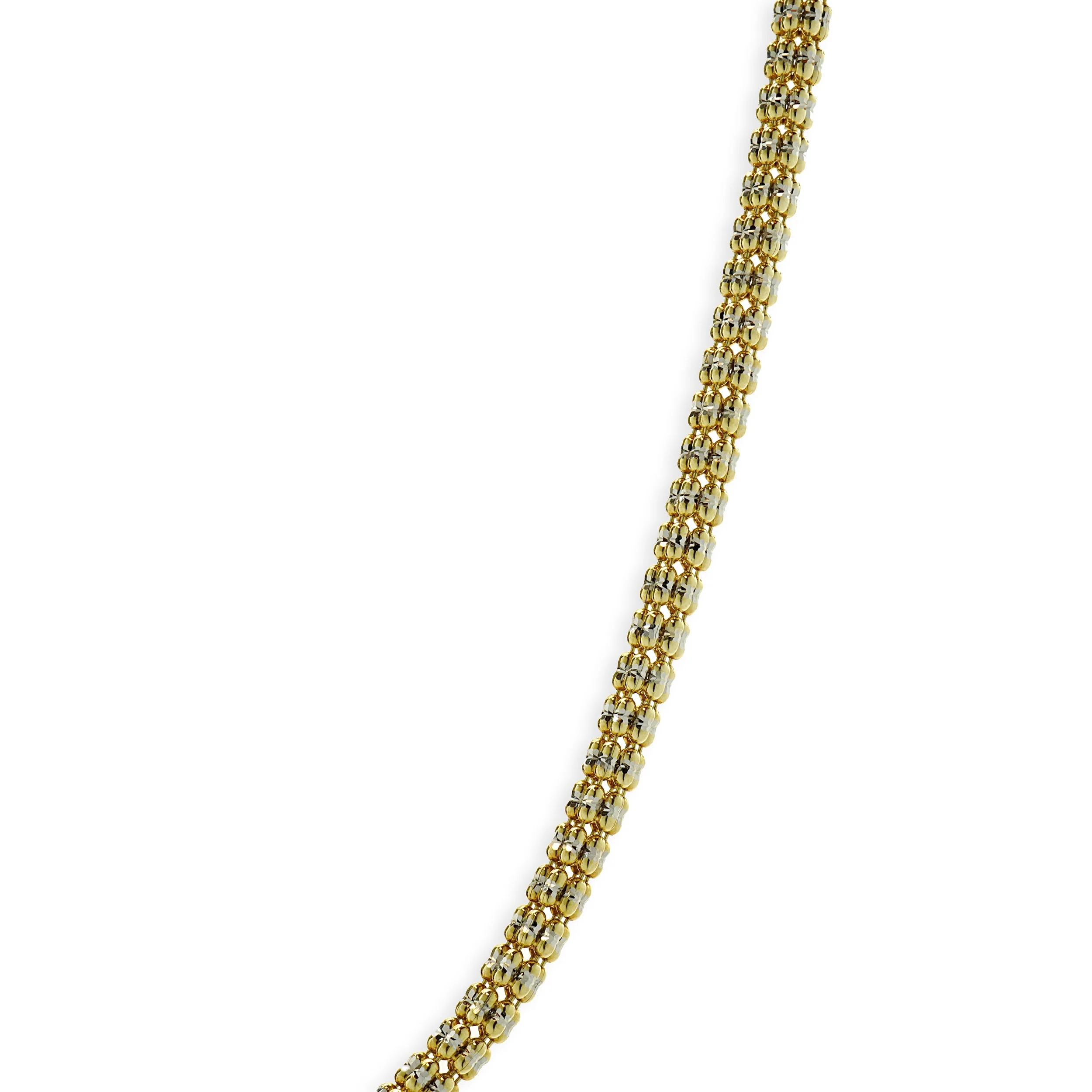 10 Karat Yellow & White Gold Iced Link Chain Necklace - Image 2