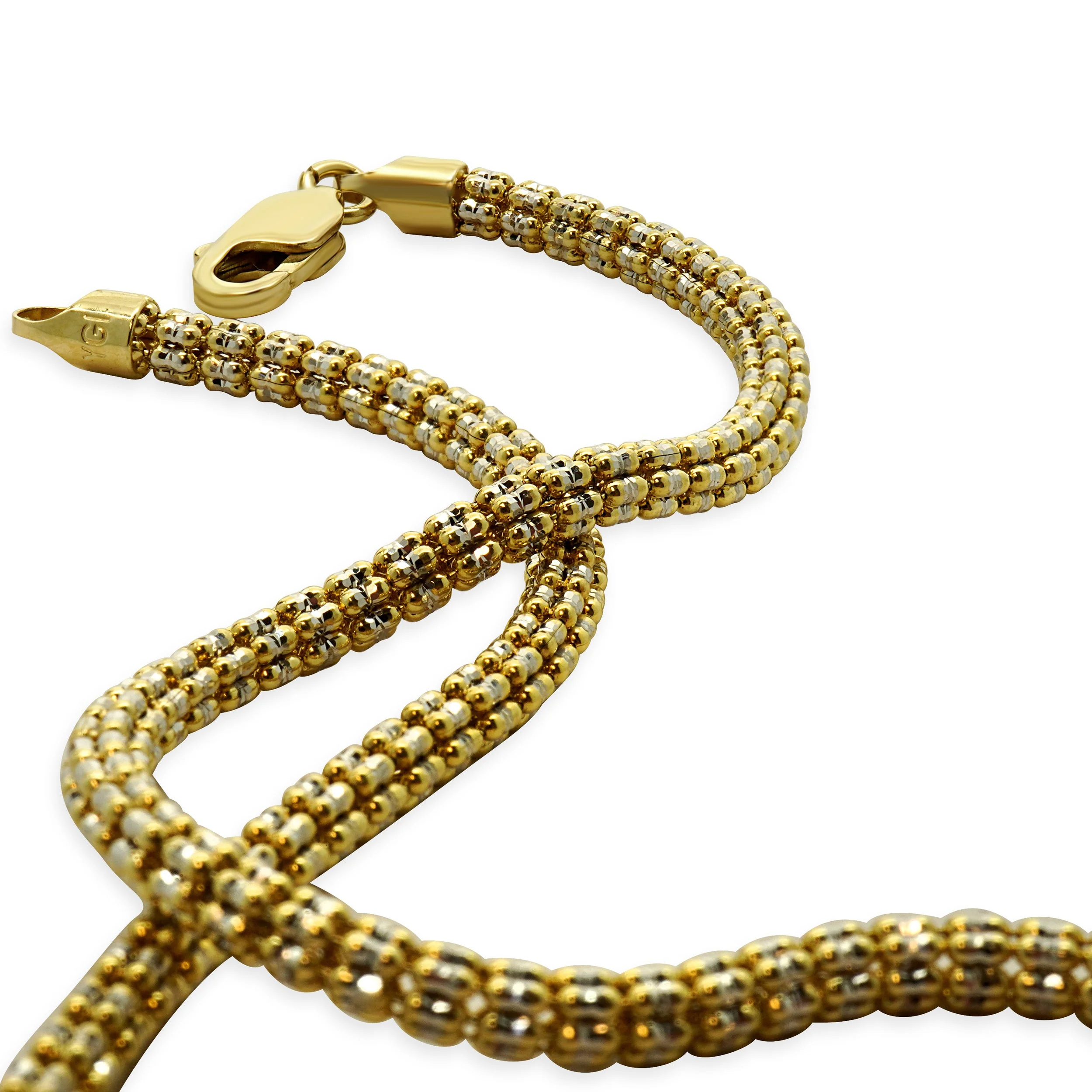 10 Karat Yellow & White Gold Iced Link Chain Necklace - Image 4
