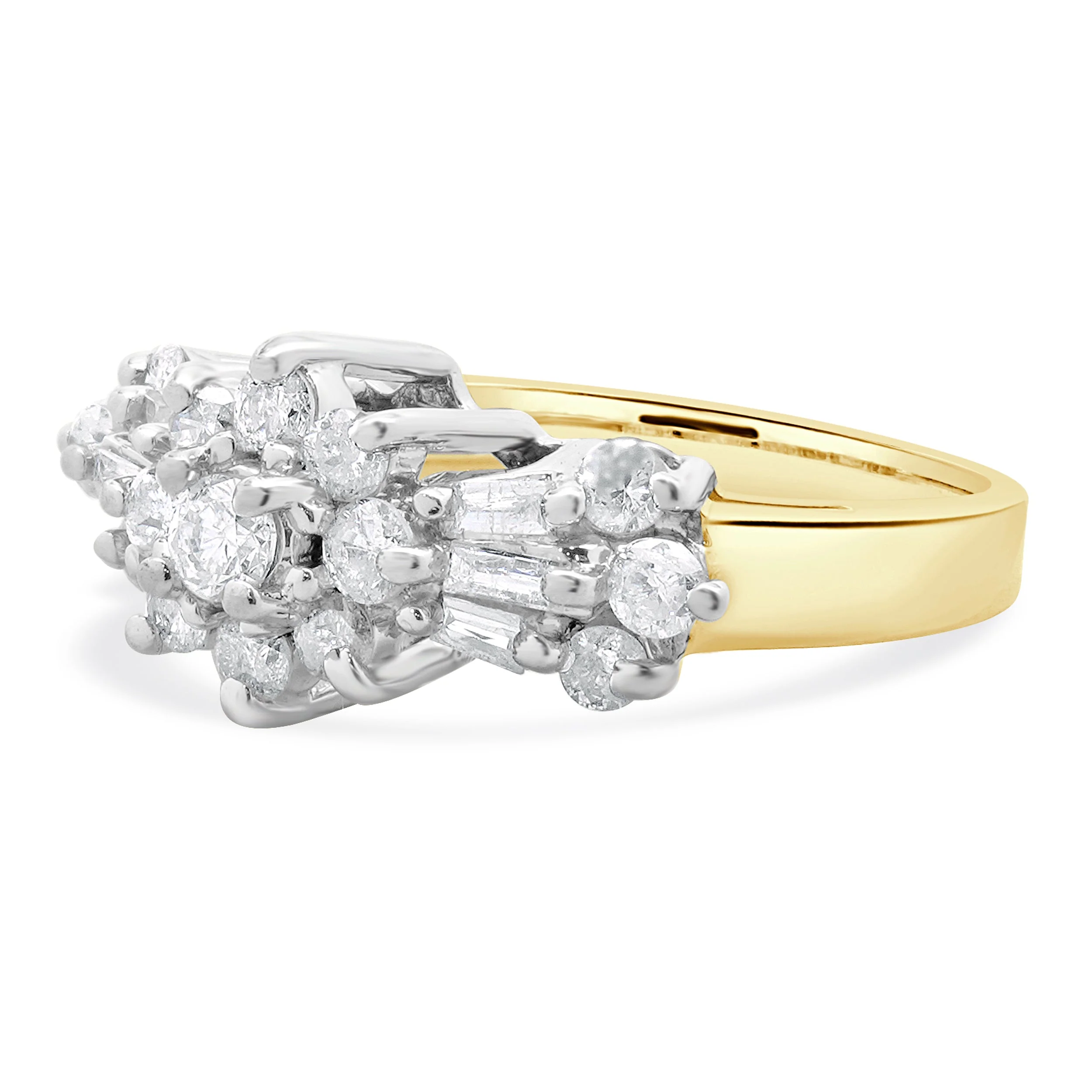10 Karat Yellow & White Gold Vintage Diamond Cluster Ring - Image 2